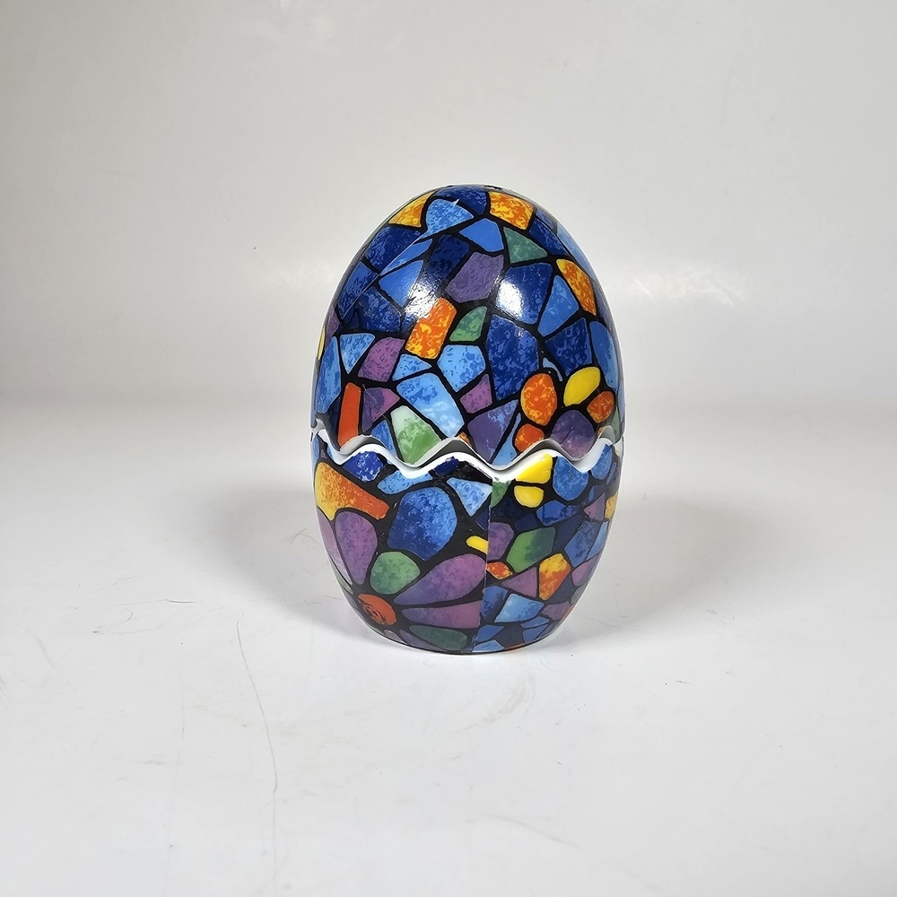 Antoni Gaudi Mosaic Design Barcelona Ceramic Egg Cracked Salt Pepper Shakers